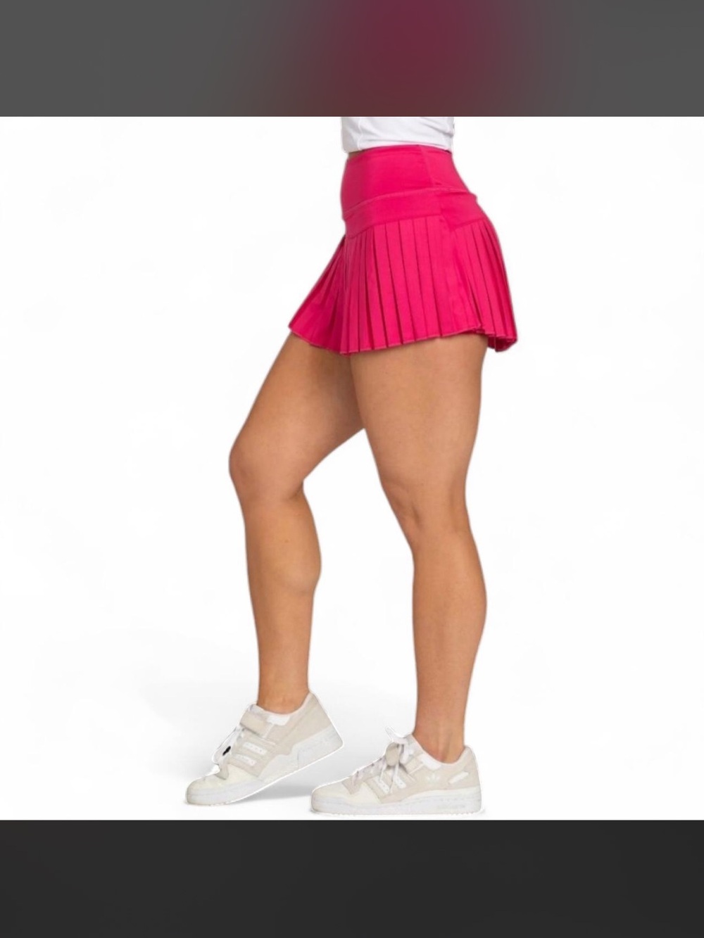 Goldhinge Hot pink pleated tennis skirt with built in shorts